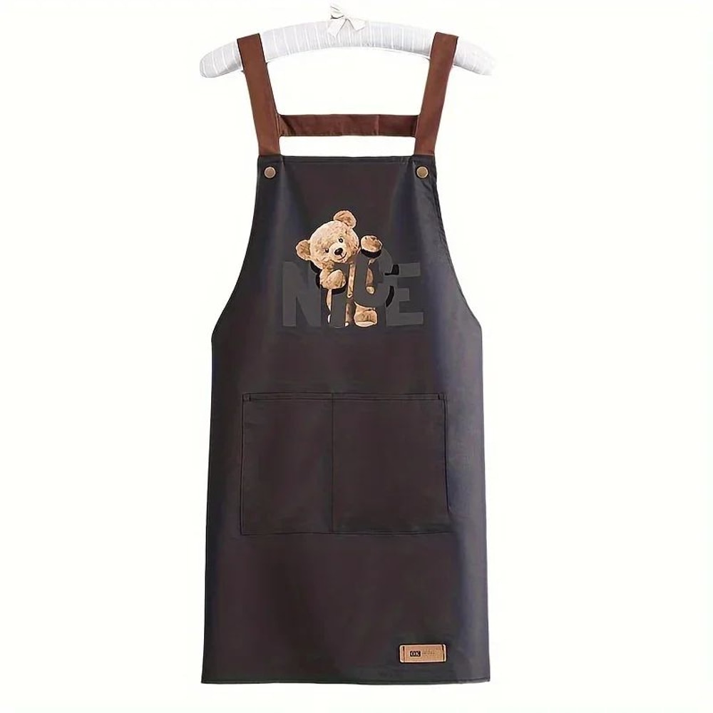 Waterproof Canvas Cooking Apron For Men Women OilResistant Kitchen Apron With Adjustable Neck Stra 4