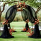 Black Polyester Tulle Draping Fabric Set 2pcs X 315 In For Wedding Arch Party Backdrops 1