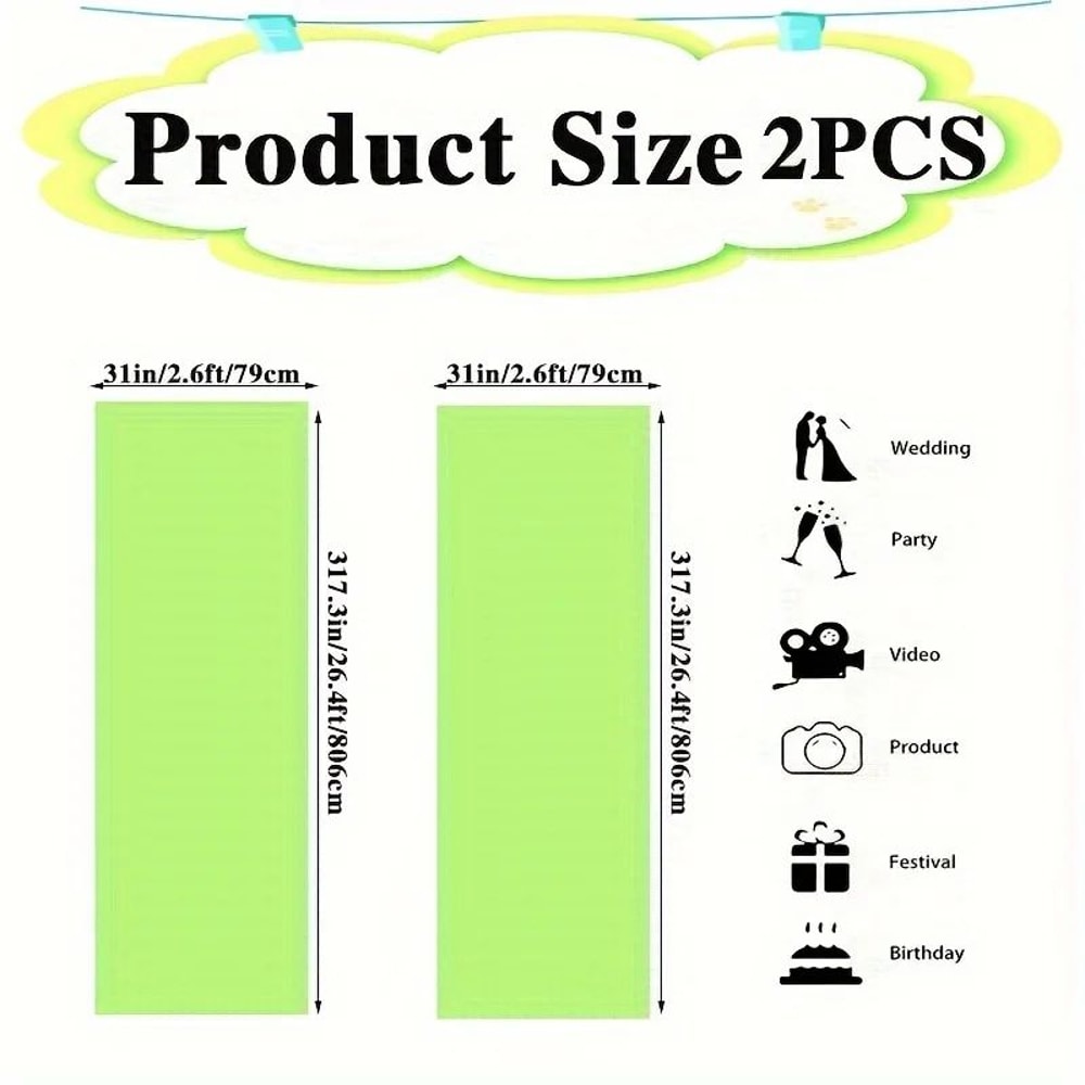 Black Polyester Tulle Draping Fabric Set 2pcs X 315 In For Wedding Arch Party Backdrops 5