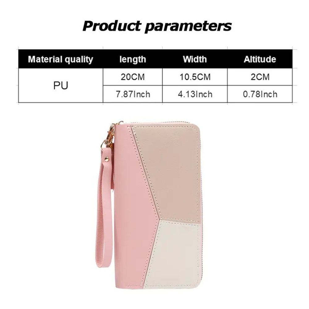 Women Long Zipper Wallet PU Leather Card Coin Organizer Clutch 3