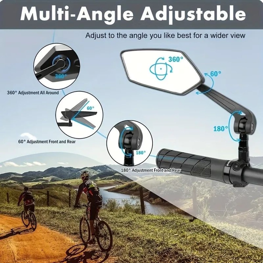 360 Adjustable Mirror HD Wide Angle Rearview Mirror Universal Blind Spot Mirror For Cars Motorcyc 3