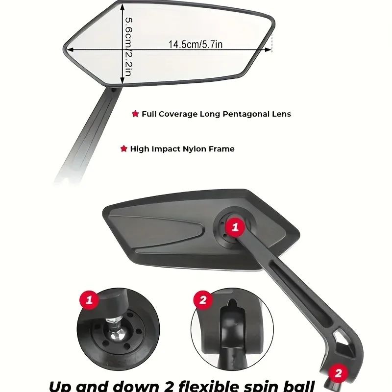 360 Adjustable Mirror HD Wide Angle Rearview Mirror Universal Blind Spot Mirror For Cars Motorcyc 4