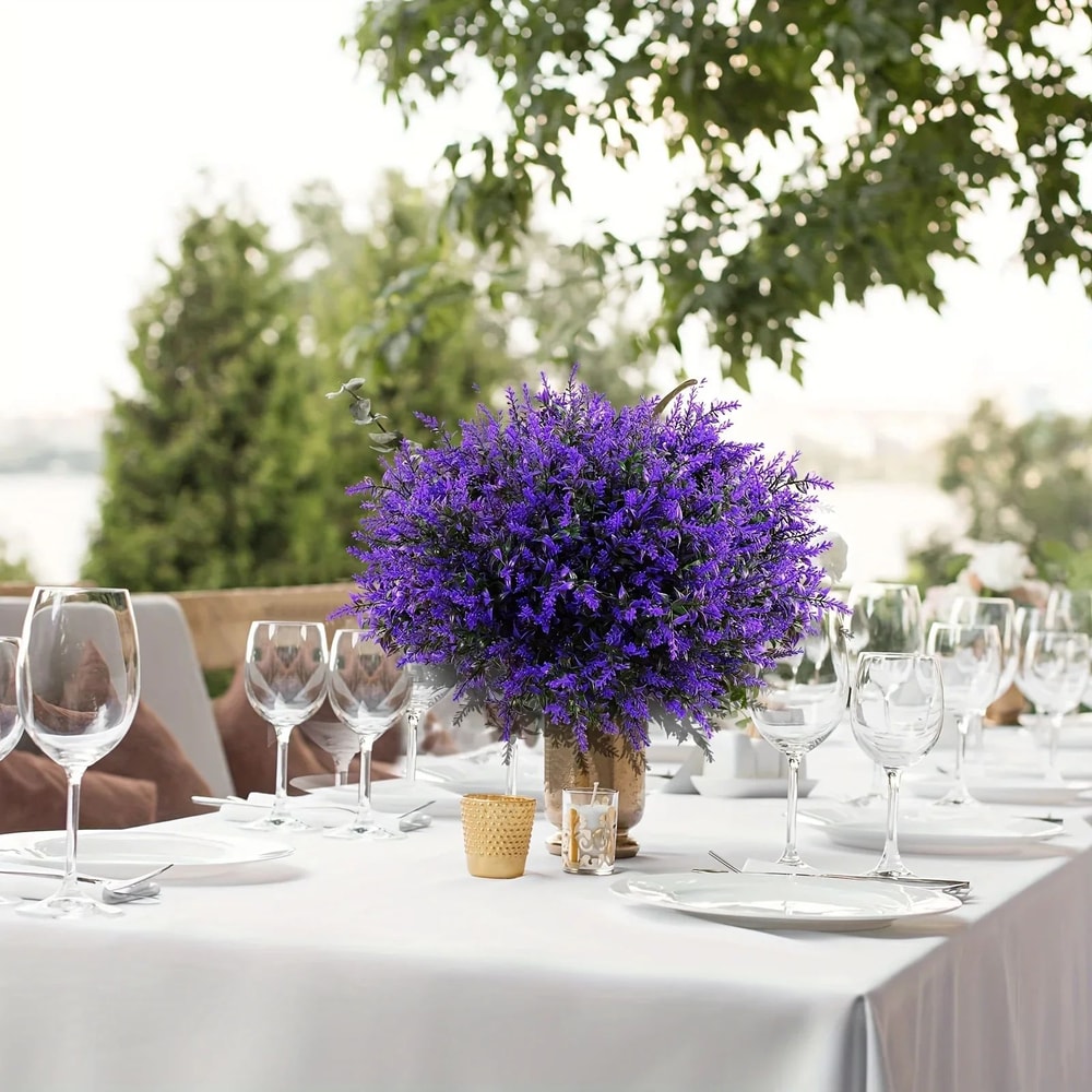 12Bundle UVResistant Artificial Lavender Flowers For Outdoor Planters And Window Boxes 5