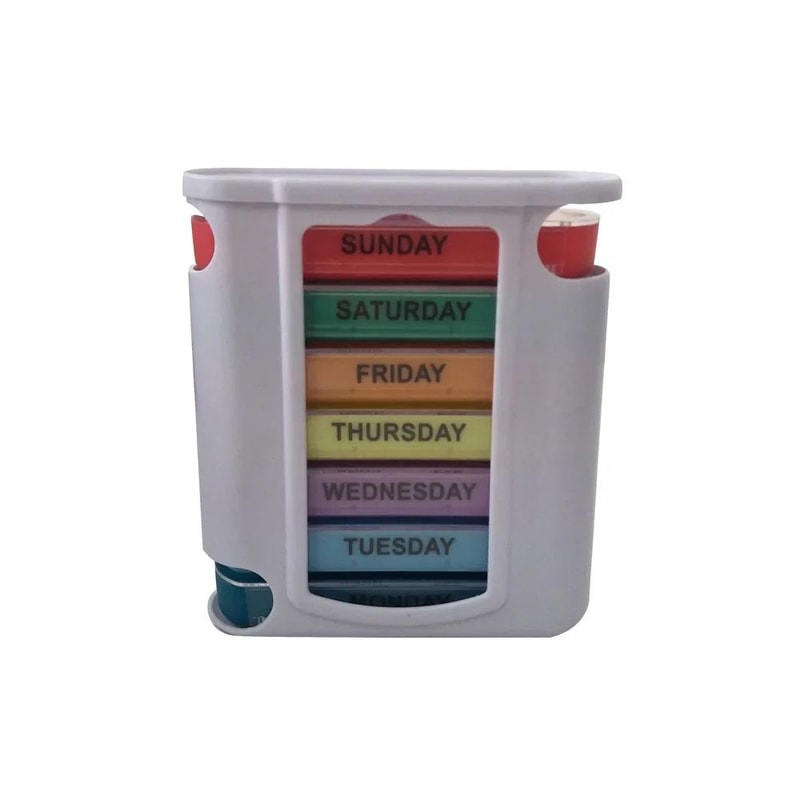 7Day Weekly Pill Organizer With 28 Compartments Portable Travel Medicine Case 9