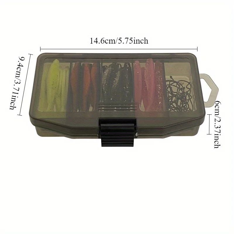 61Piece Bionic Fishing Lures Set With Crank Hooks Soft Bait Kit In Portable Tackle Box 3