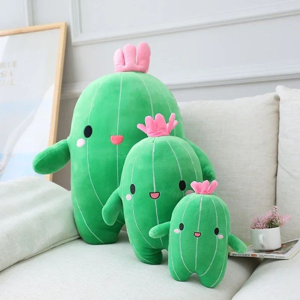 Kawaii Cactus Plush Pillow Soft Stuffed Plant Pillow For Cozy Home Decor 5