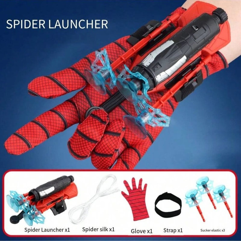 Red Blue Spider Web Shooter Glove Wrist Web Shooter Toy For Superhero Cosplay Parties Gifts 2