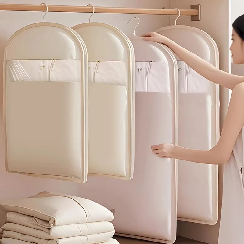 Hanging Compression Storage Bag For Winter Coats Visible Dustproof Garment Cover SpaceSaving Wardr 1