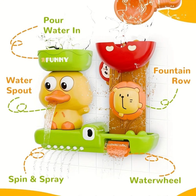 Duckling Suction Water Wheel Bath Toy For Babies Toddlers 2