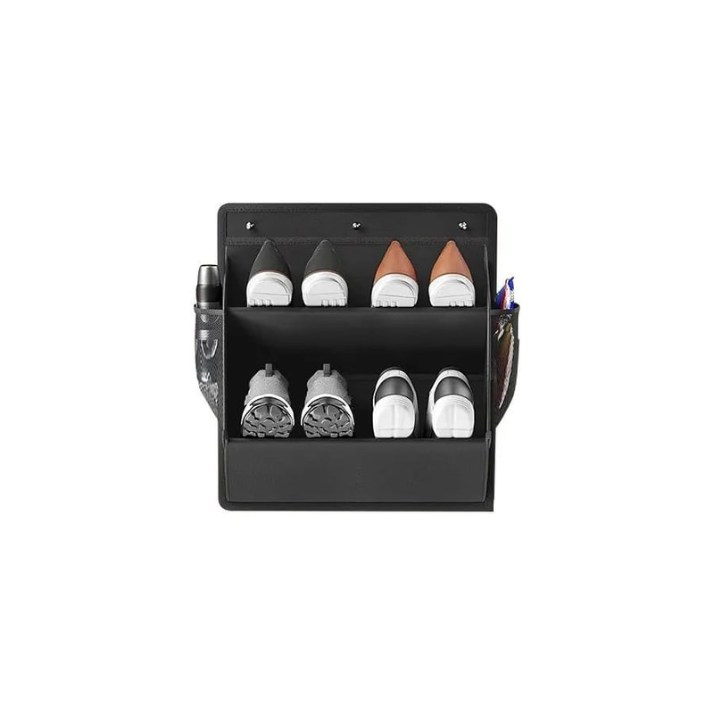 Foldable Wall Mounted Shoe Organizer With Adhesive Pockets For RV Closet Small Spaces 6