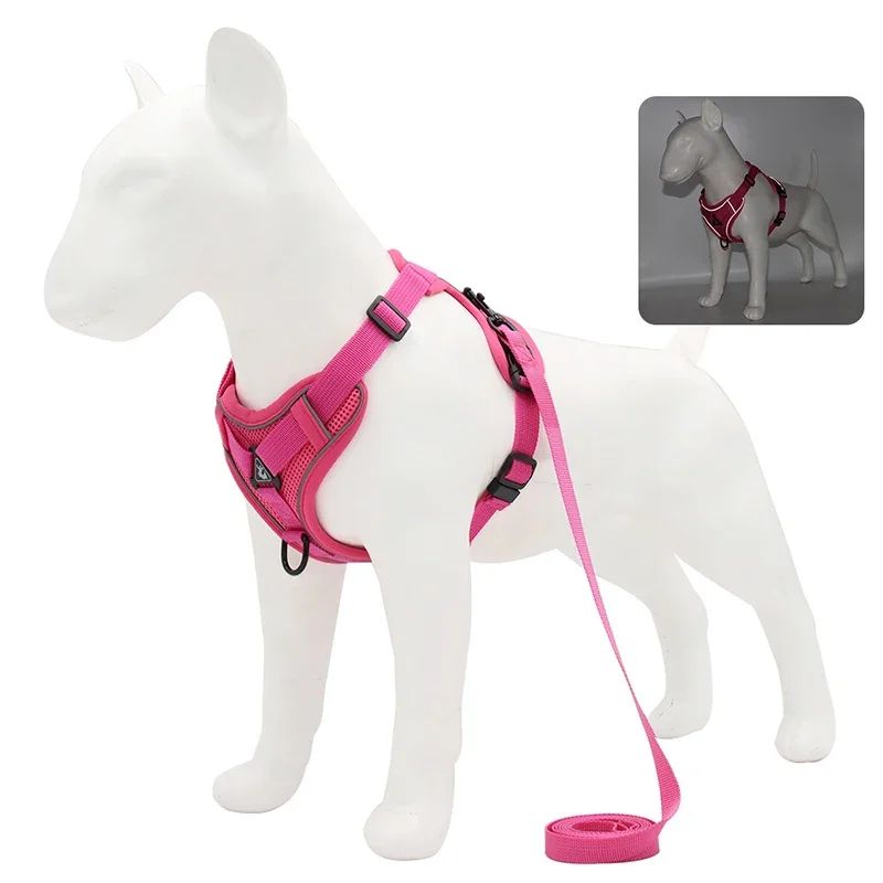 NoPull Reflective Mesh Harness Leash Set For Small Dogs And Cats Adjustable Comfort Vest 9