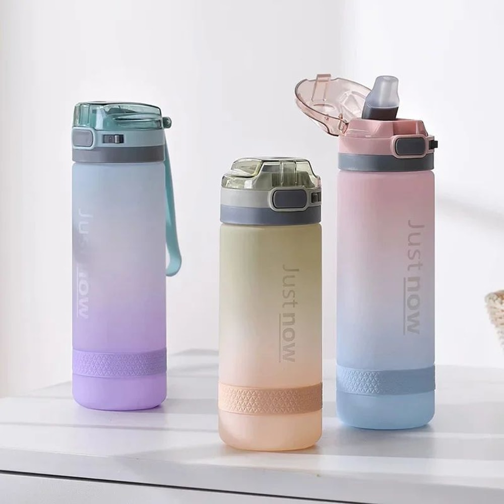 600ml Water Bottle Portable Sports Shaker Bottle Cute Plastic Drink Bottle For Kids And Teens 0