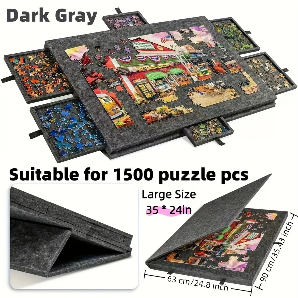 6in1 Portable Puzzle Table With Stand Cover Lid 6 Sorting Drawers Fits 1000 Pieces 3