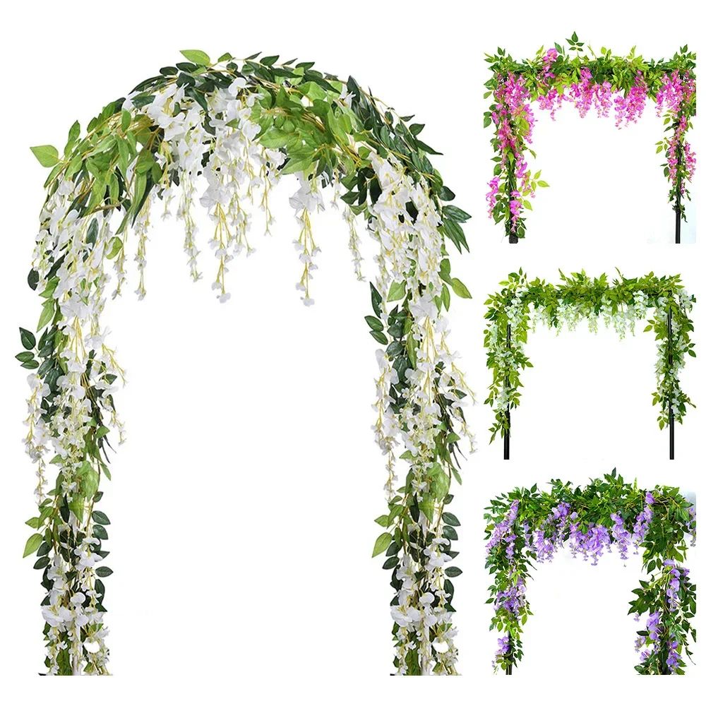 708Inch Artificial Wisteria Garland Vine For Wedding Arches Gardens And Hanging Decor 0