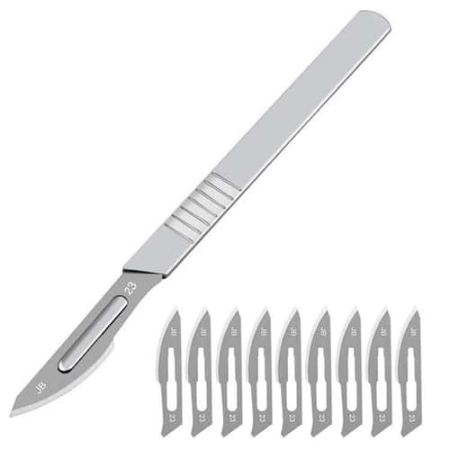 Carbon Steel Scalpel Blade Set with Handle, Precision Craft Knife for PCB and Screen Repair