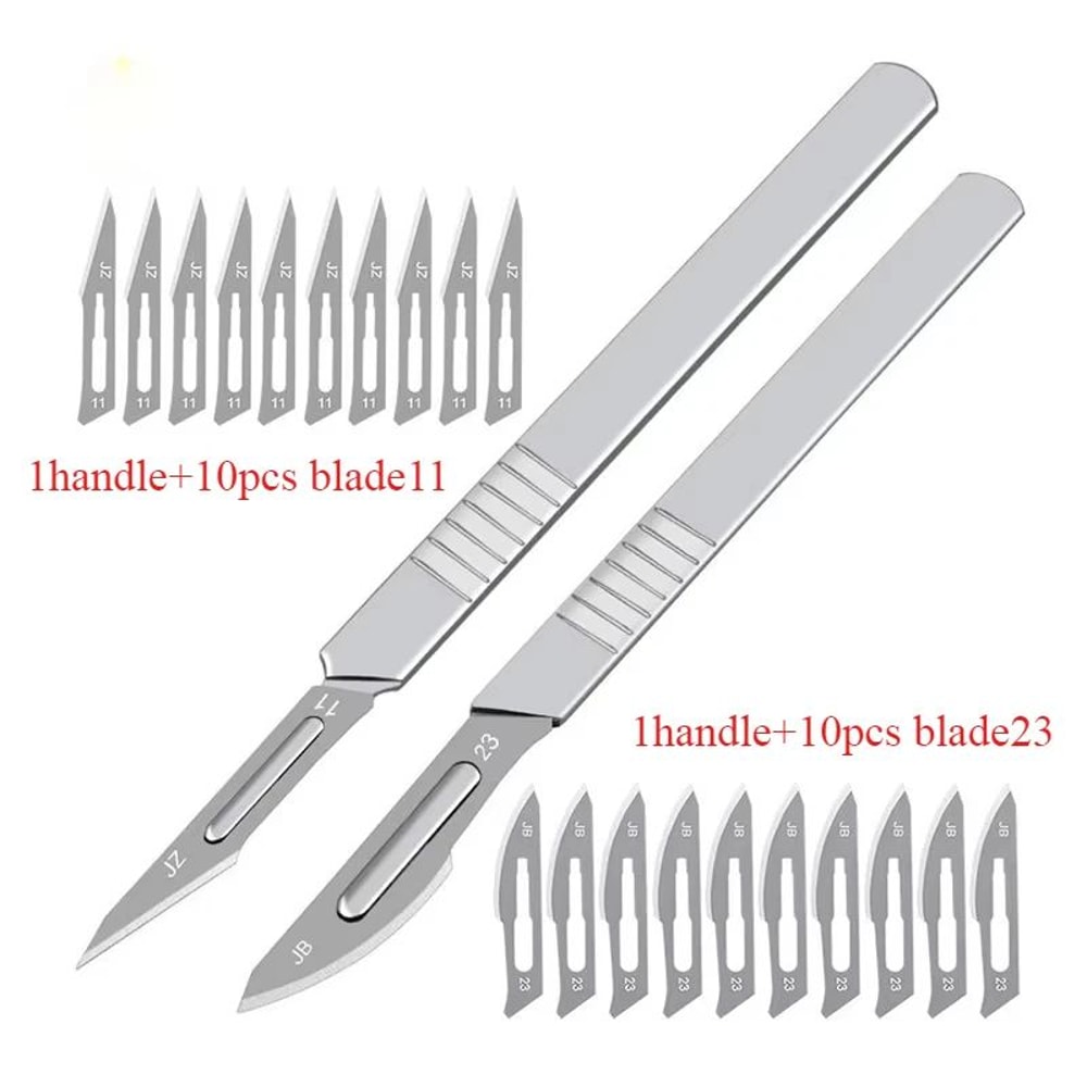 Carbon Steel Scalpel Blade Set With Handl Precision Craft Knife For PCB And Screen Repair 10