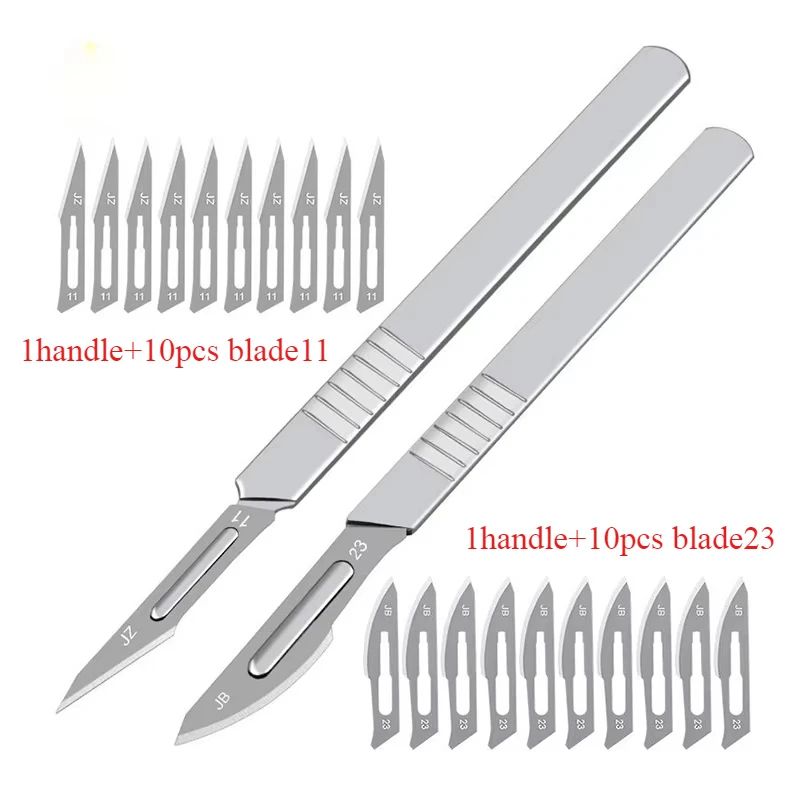 Carbon Steel Scalpel Blade Set With Handl Precision Craft Knife For PCB And Screen Repair 10