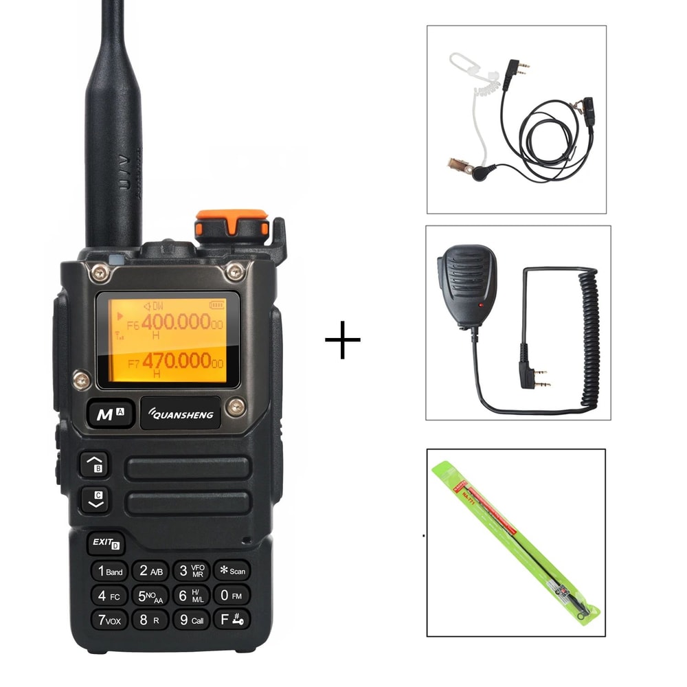 Quansheng UVK58 MultiBand TwoWay Radio With Air Band Receive DTMF Fast Frequency Scan 18