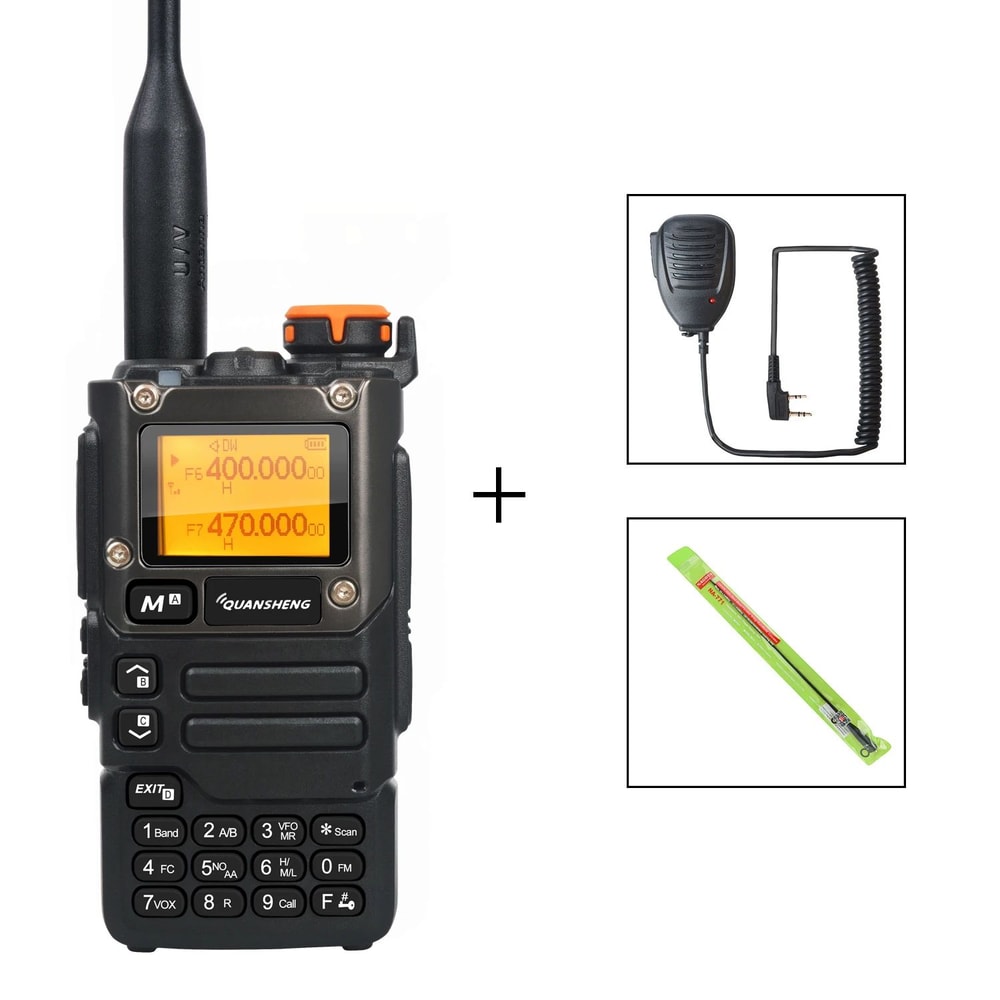 Quansheng UVK58 MultiBand TwoWay Radio With Air Band Receive DTMF Fast Frequency Scan 12