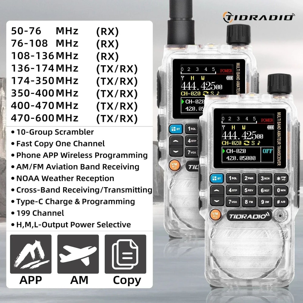 TIDRADIO TDH3 Wireless Programming Radio With Dual PTT And USBC Charging 9