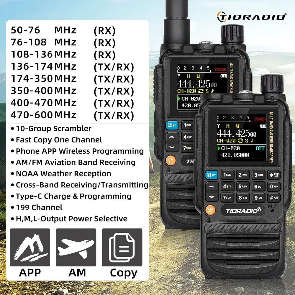 TIDRADIO TDH3 Wireless Programming Radio With Dual PTT And USBC Charging 11