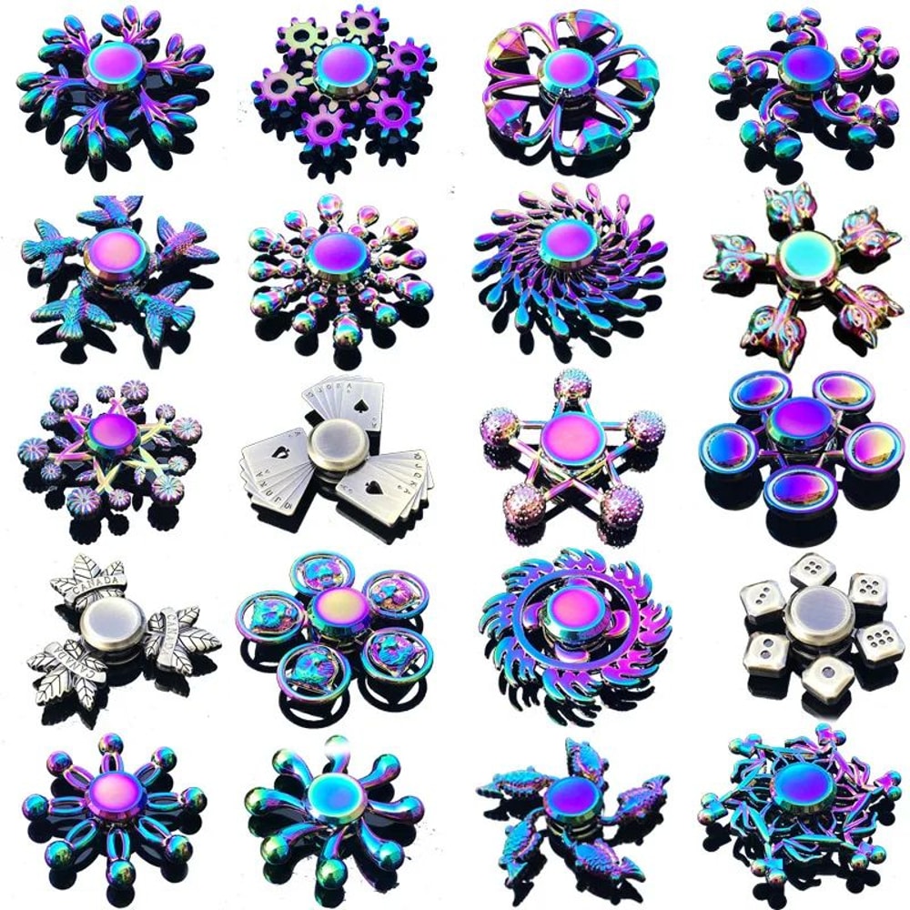 Rainbow Metal Fidget Spinner For Stress Relief HighSpeed Finger Spinner 0