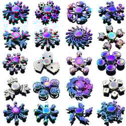 rainbow metal fidget spinner for stress relief, high-speed finger spinner