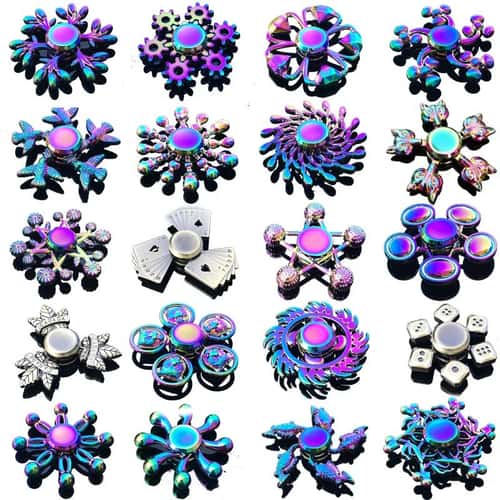 Rainbow Metal Fidget Spinner for Stress Relief, High-Speed Finger Spinner