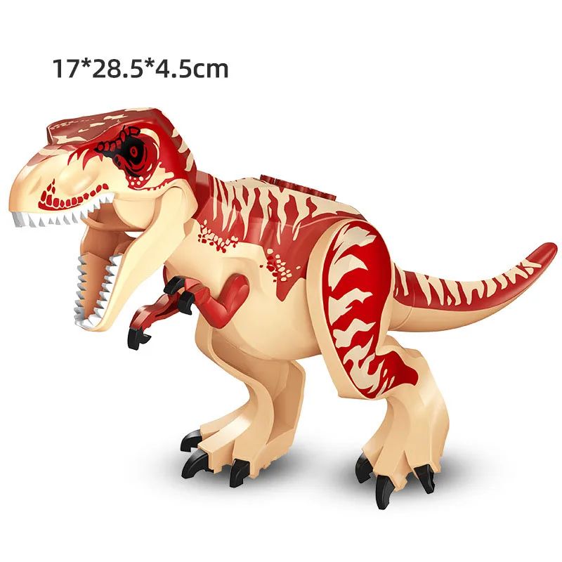 Jurassic Dino Park Dinosaur Building Blocks Set Large TRex Velociraptor Triceratops Brick Figures 4