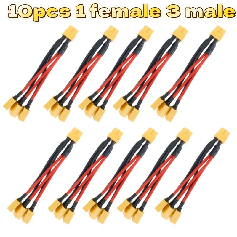 XT60 Parallel Battery Connector 3Way Y Splitter Cable With 14AWG Silicone Wire MaleFemale 11