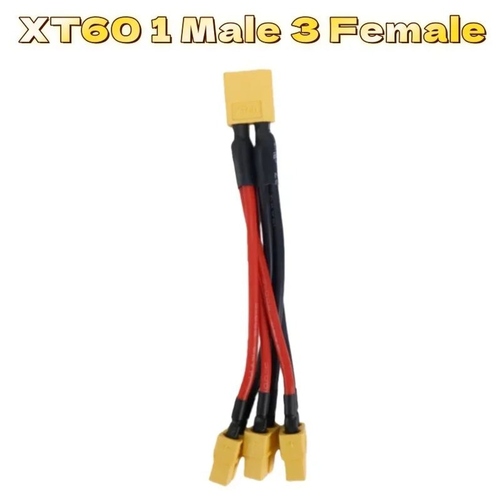 XT60 Parallel Battery Connector 3Way Y Splitter Cable With 14AWG Silicone Wire MaleFemale 13