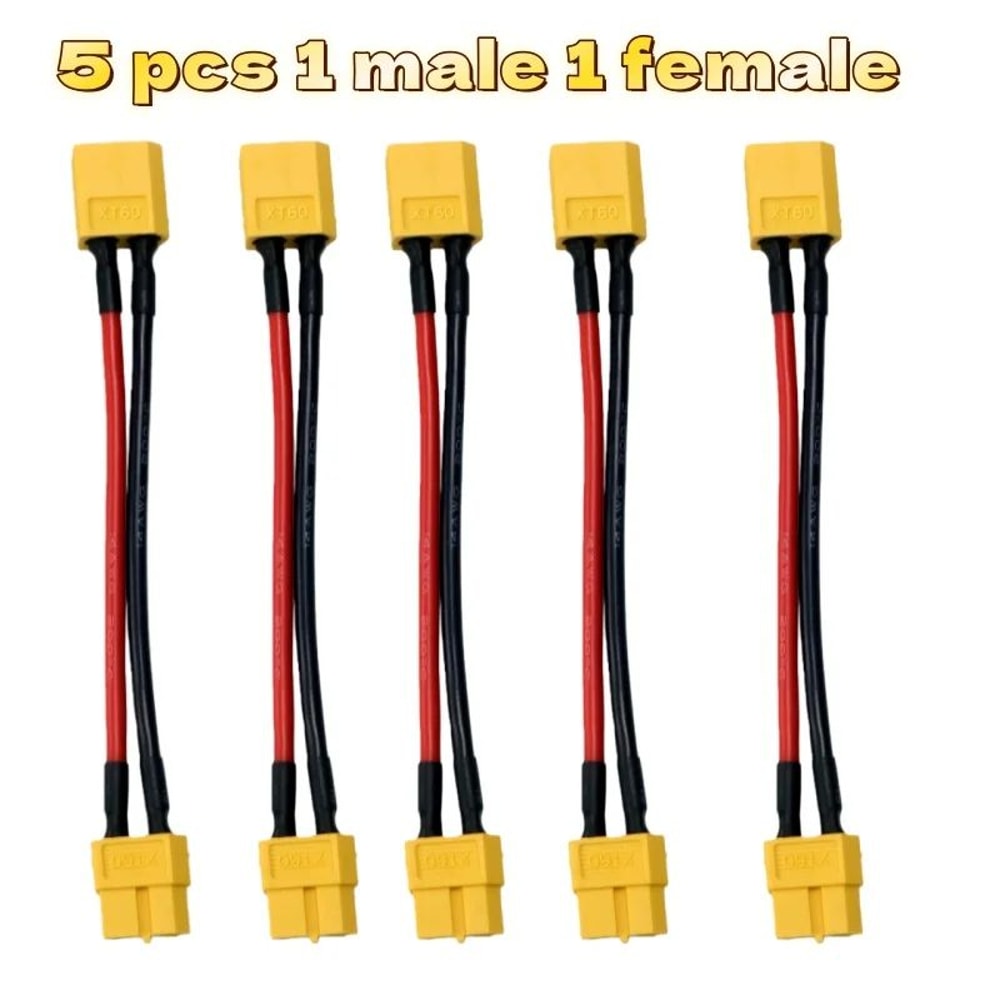 XT60 Parallel Battery Connector 3Way Y Splitter Cable With 14AWG Silicone Wire MaleFemale 4