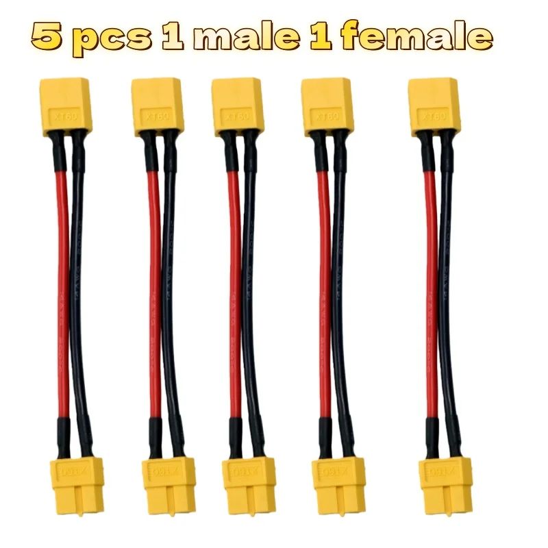 XT60 Parallel Battery Connector 3Way Y Splitter Cable With 14AWG Silicone Wire MaleFemale 4