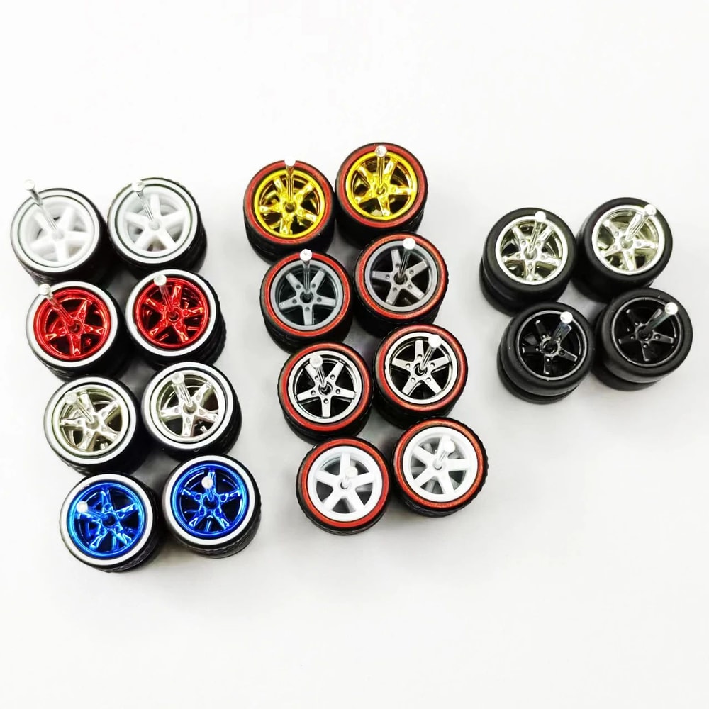 164 Model Car Wheels And Removable Rubber Tires Set For Hot Wheels And Matchbox Customs 112mm 10 Se 12