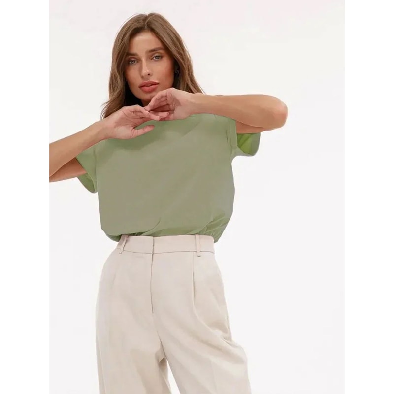 Bornladies 230g Heavyweight Cotton Tee For Women Loose Fit Solid Summer Top 12