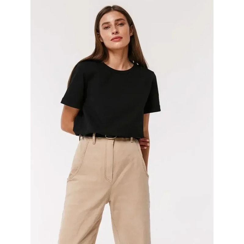 Bornladies 230g Heavyweight Cotton Tee For Women Loose Fit Solid Summer Top 9