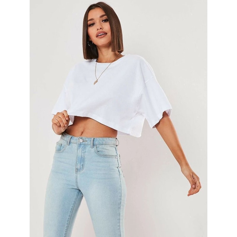 Womens Cotton Yoga Crop Top Loose Fit Workout Tee 4