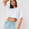 Womens Cotton Yoga Crop Top Loose Fit Workout Tee 12
