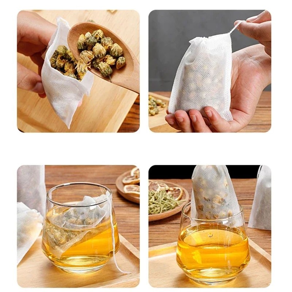 HeatSeal Empty Tea Bags With String Disposable Tea Filter Bags For Loose Leaf Herbs 4