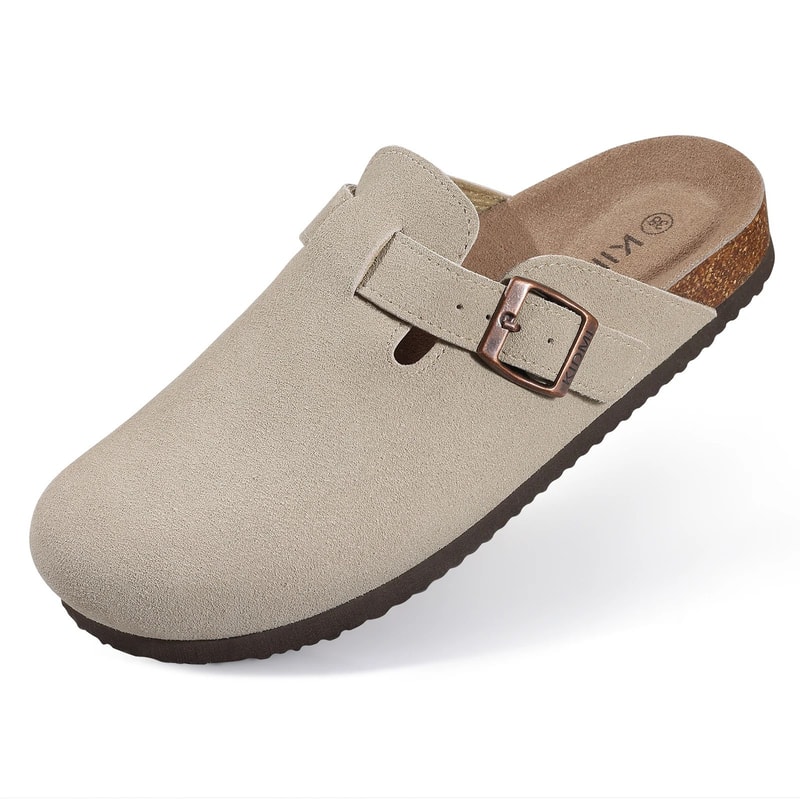 Comwarm Suede Clogs With Cork Footbed ArchSupport Mules For Indoor Outdoor Comfort 13