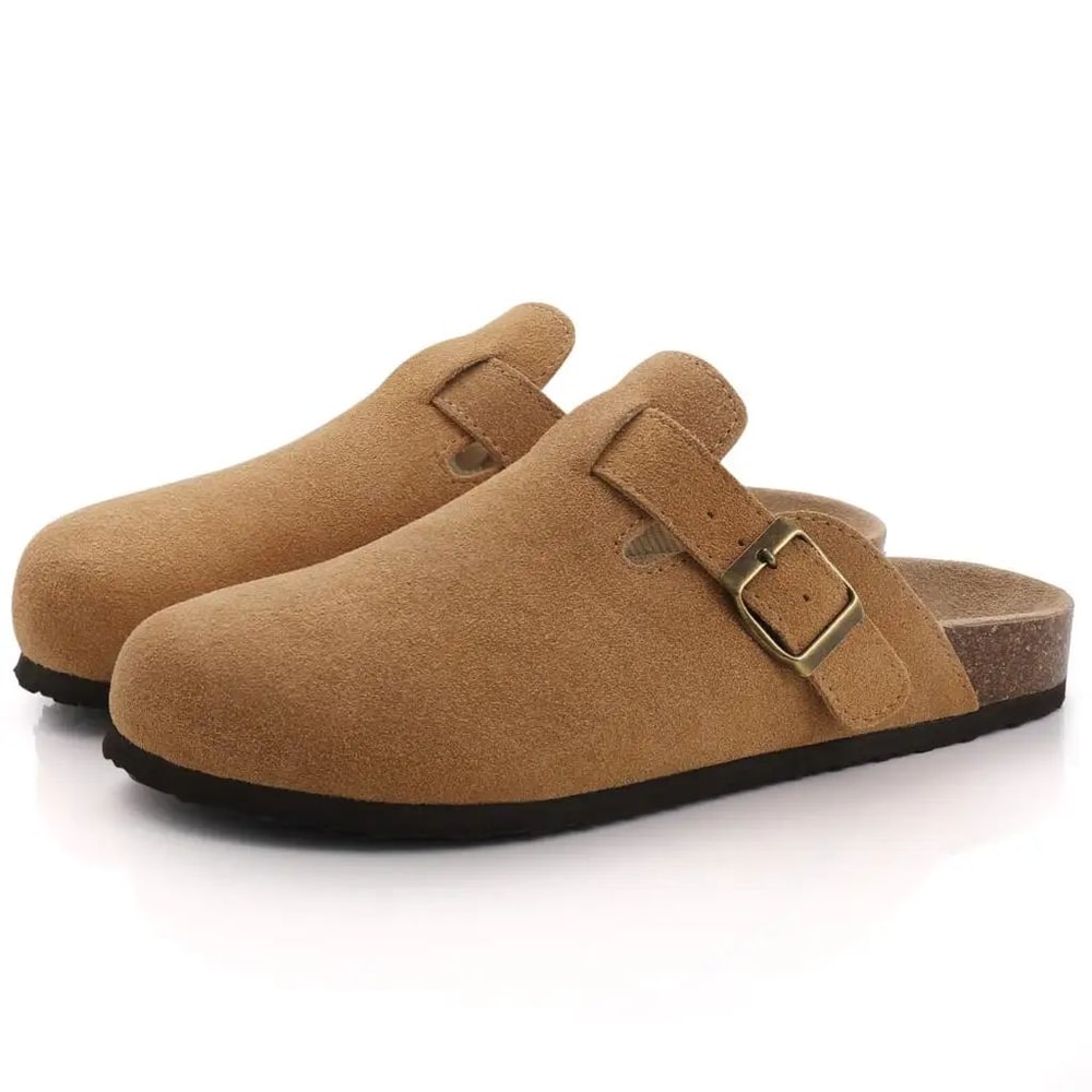 Comwarm Suede Clogs With Cork Footbed ArchSupport Mules For Indoor Outdoor Comfort 2