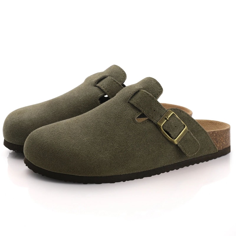 Comwarm Suede Clogs With Cork Footbed ArchSupport Mules For Indoor Outdoor Comfort 4