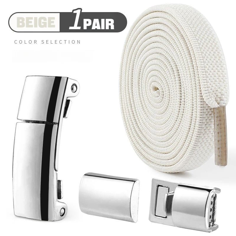 Magnetic Lock NoTie Shoelaces Flat Elastic Shoelaces For Sneakers Boots 1 Pair 15