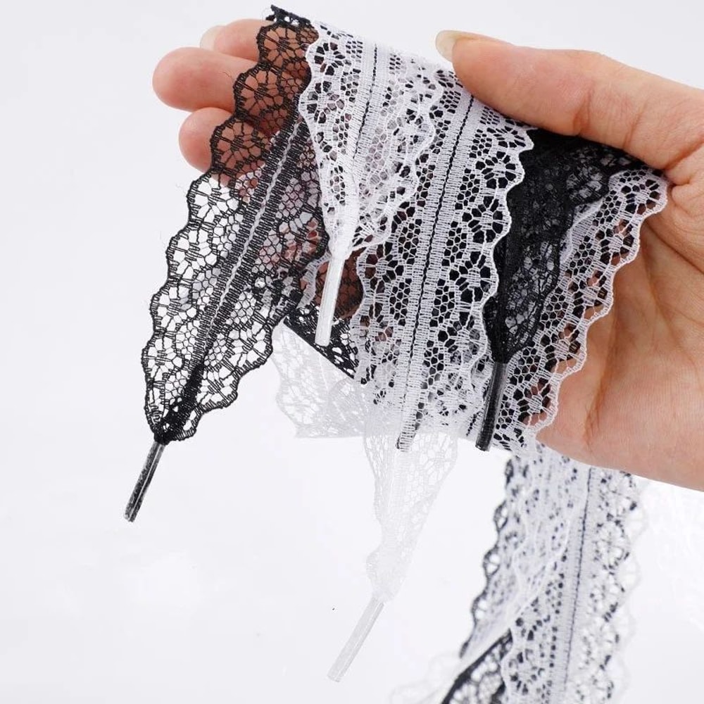 Lace Shoelaces 29cm Wide Flat Ribbon Laces For Sneakers And Ballet Shoes 0