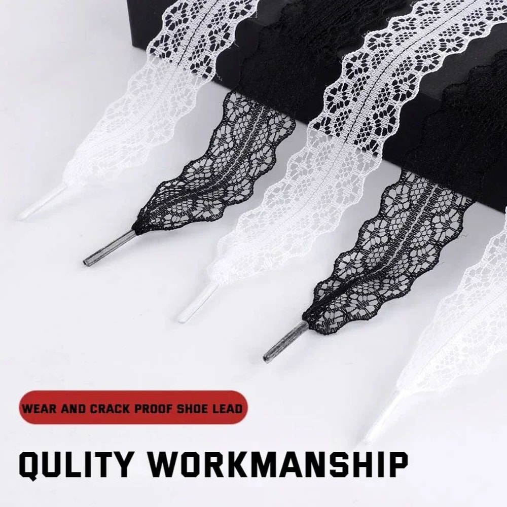 Lace Shoelaces 29cm Wide Flat Ribbon Laces For Sneakers And Ballet Shoes 1