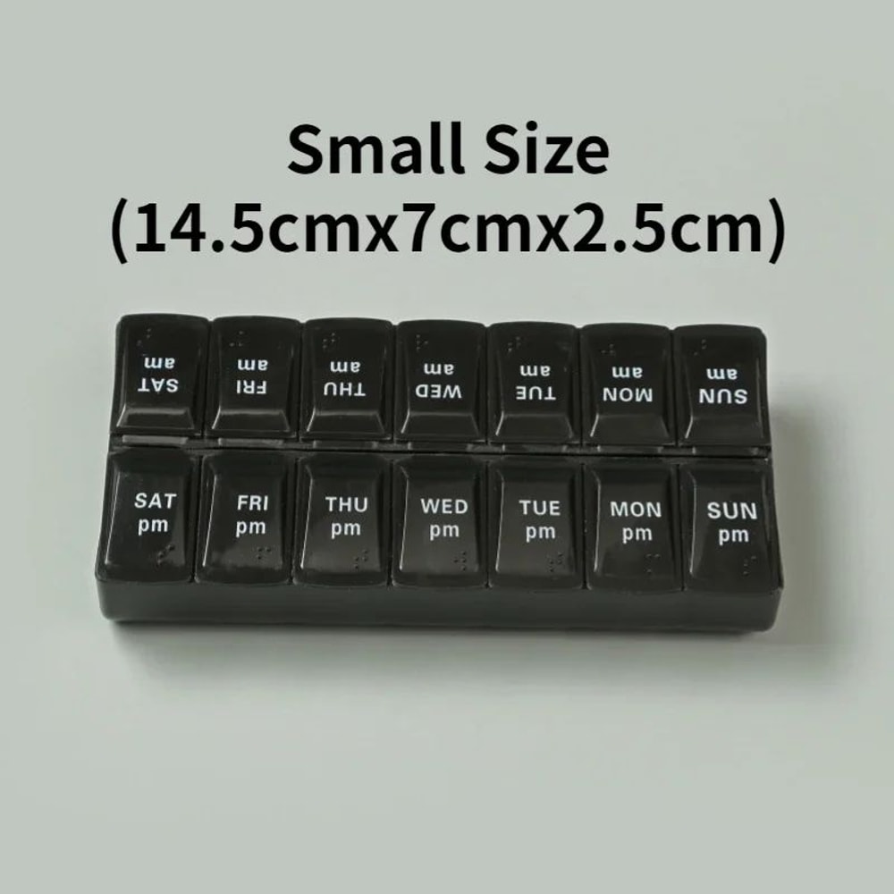 Portable Weekly Pill Organizer With 14 Compartments Travel Pill Organizer For Vitamins Medicine 5