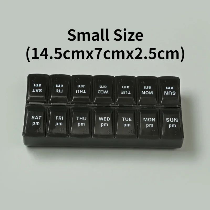 Portable Weekly Pill Organizer With 14 Compartments Travel Pill Organizer For Vitamins Medicine 5