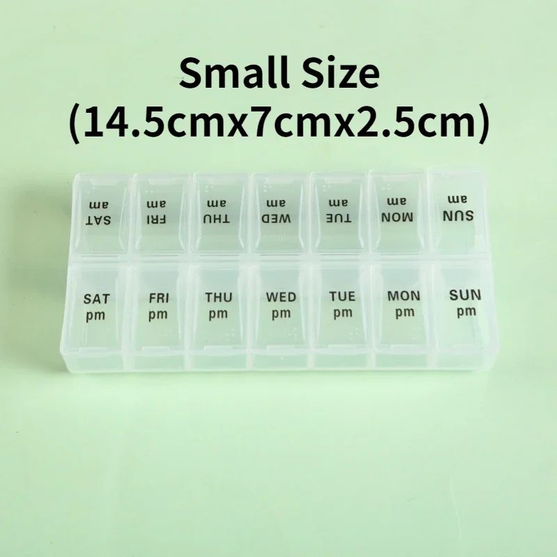 Portable Weekly Pill Organizer With 14 Compartments Travel Pill Organizer For Vitamins Medicine 7