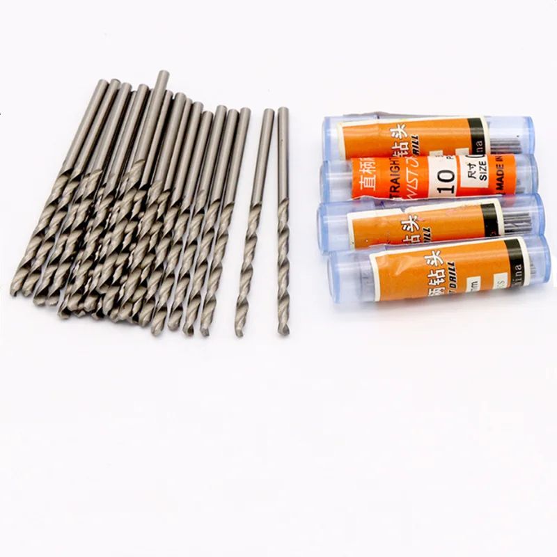 W6542 HSS Mini Drill Bit Set 10pcs 0252mm Precision Straight Shank Bits For Stainless Steel Wood 2