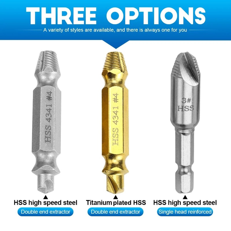NINDEJIN Damaged Screw Extractor Drill Bit Set 46pcs For Stripped Screws Bolts 4